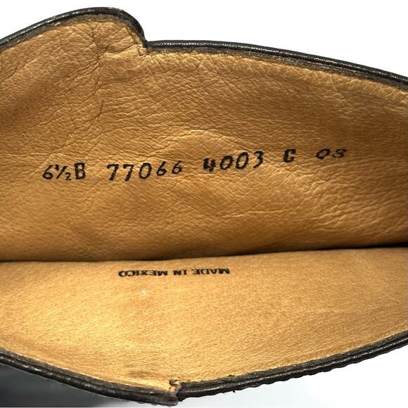 Frye Black Tall Boots Size 6.5 Leather Round Toe Low Block Heel Pull-On Style - Picture 10 of 15